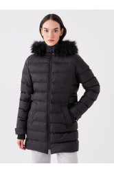 LC Waikiki Women's Hooded Plain Puffer Coat