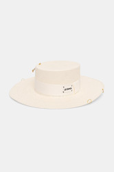 LE SH KA headwear  klobouk dámský pletený White Canotier