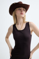 LE SH KA headwear  klobouk se širokou krempou dámský vlněný Brown Cowboy