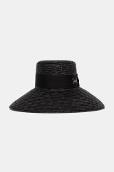 LE SH KA headwear  LE SH KA klobouk se širokou krempou dámský Black Straw Veil