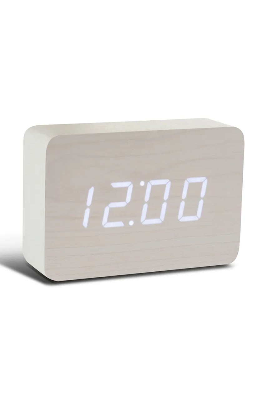 LED hodiny Gingko Design Brick White Click Clock