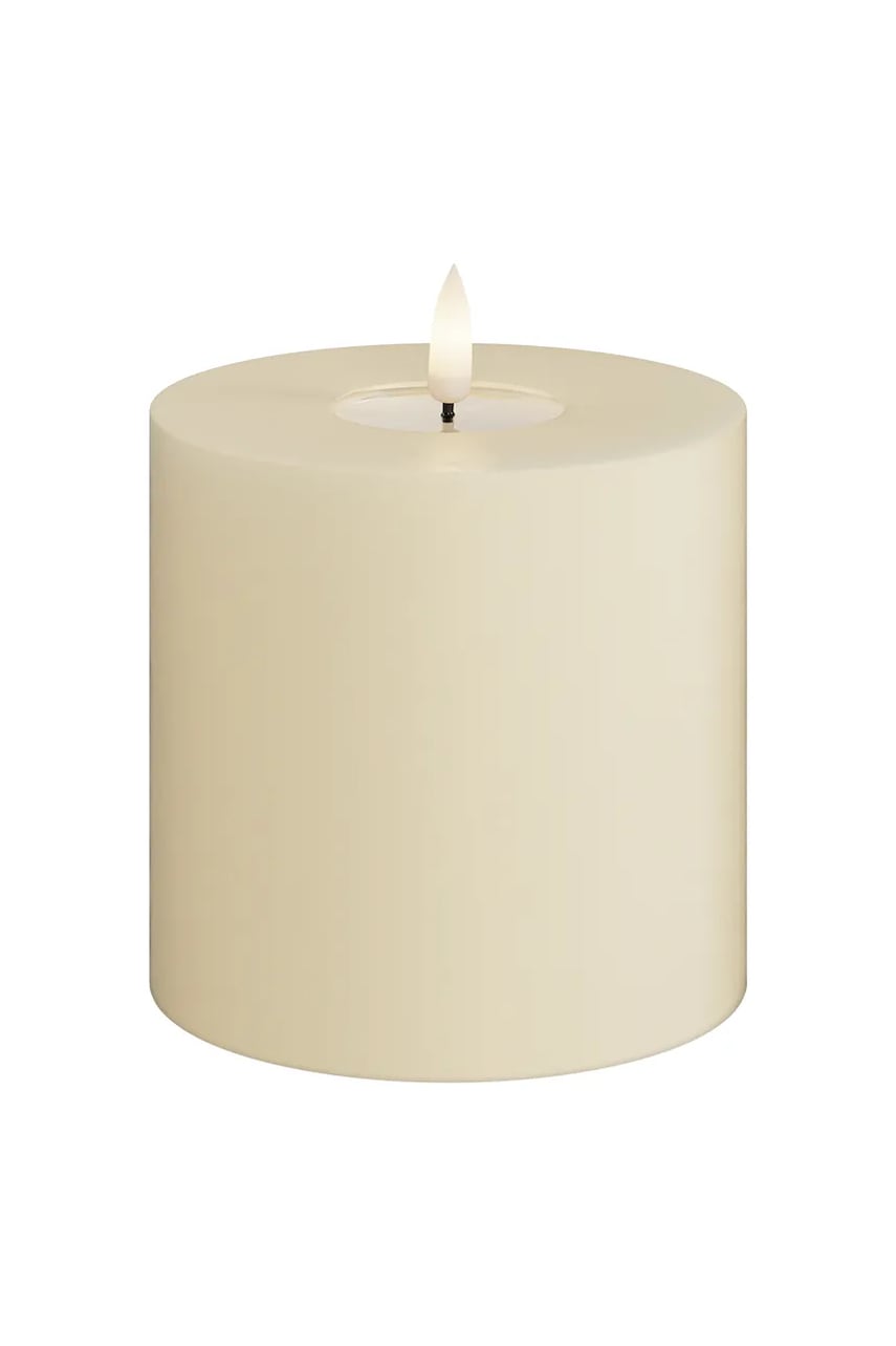 LED svíčka Deluxe Homeart Cream Bloklys 10 x 10 cm