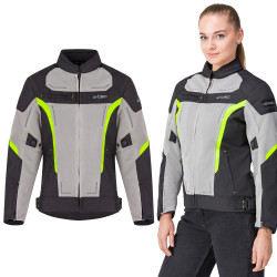 Letní dámská moto bunda W-TEC Mirelia černo-šedo-fluo XS