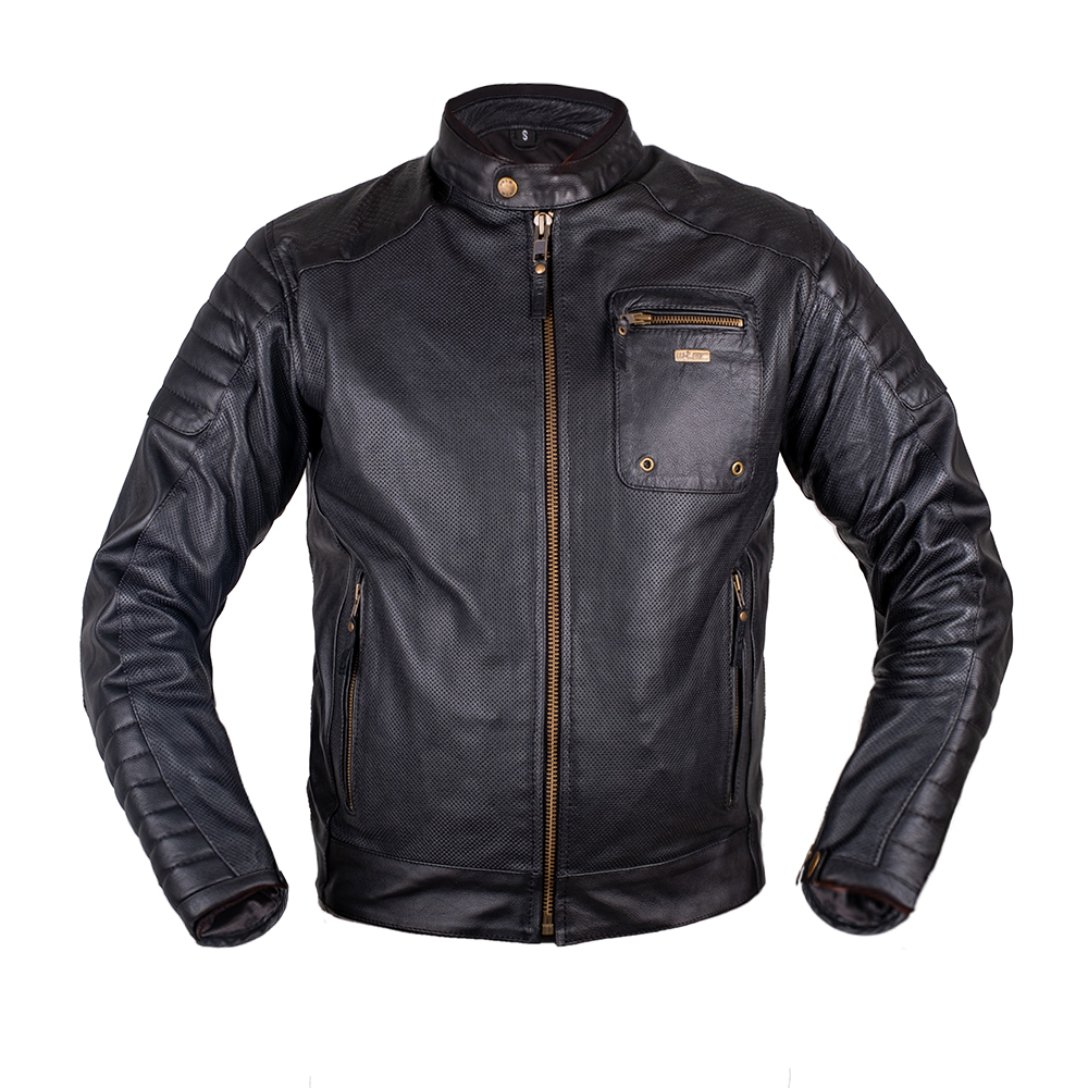 Letní kožená moto bunda W-TEC Gradac černá L