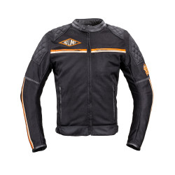 Letní moto bunda W-TEC 2Stripe černo-béžovo-oranžová S