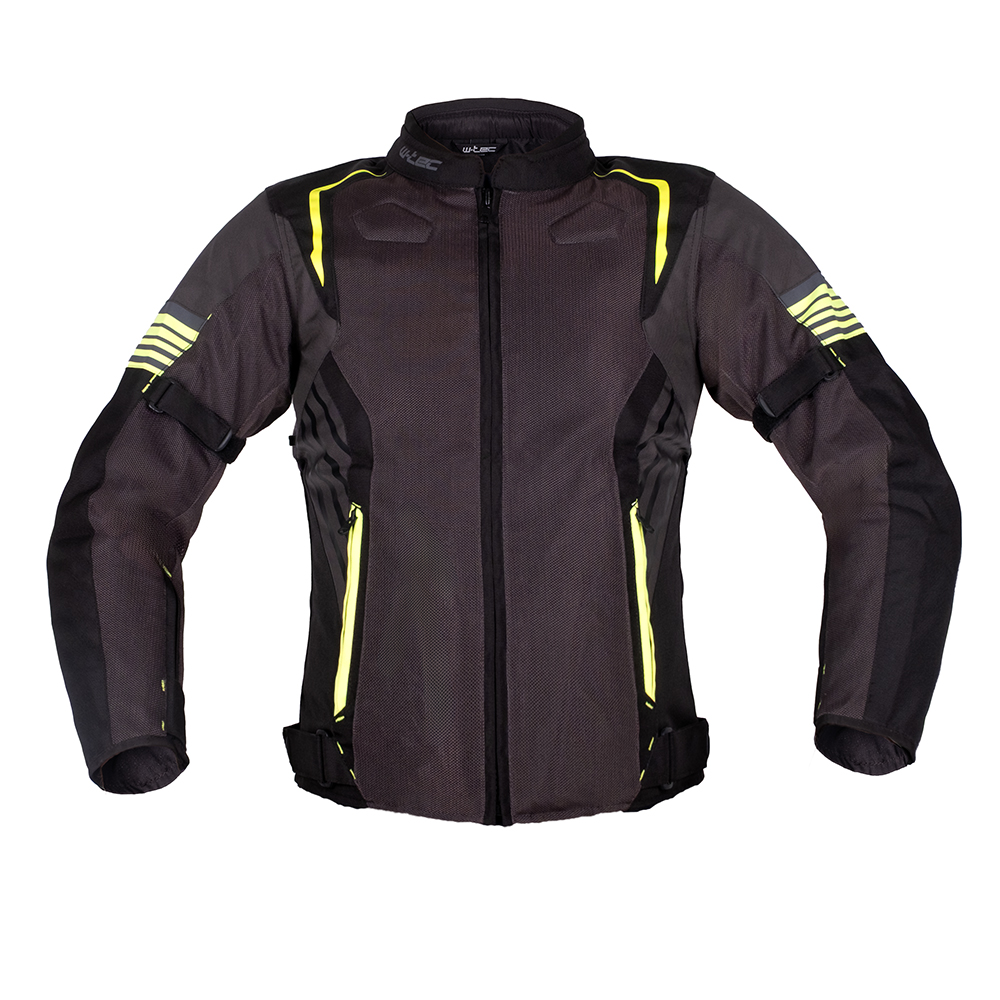 Letní moto bunda W-TEC Pelyes šedá-fluo S