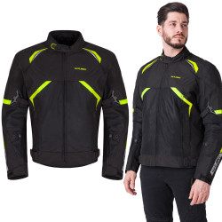 Letní moto bunda W-TEC Timuco černá-fluo S