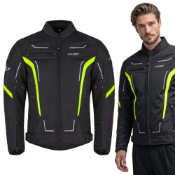 Letní pánská moto bunda W-TEC Mirelio černá-fluo S