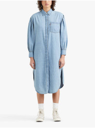 Levi's Světle modré dámské džínové košilové midišaty Levi's® Osteria Du - Dámské