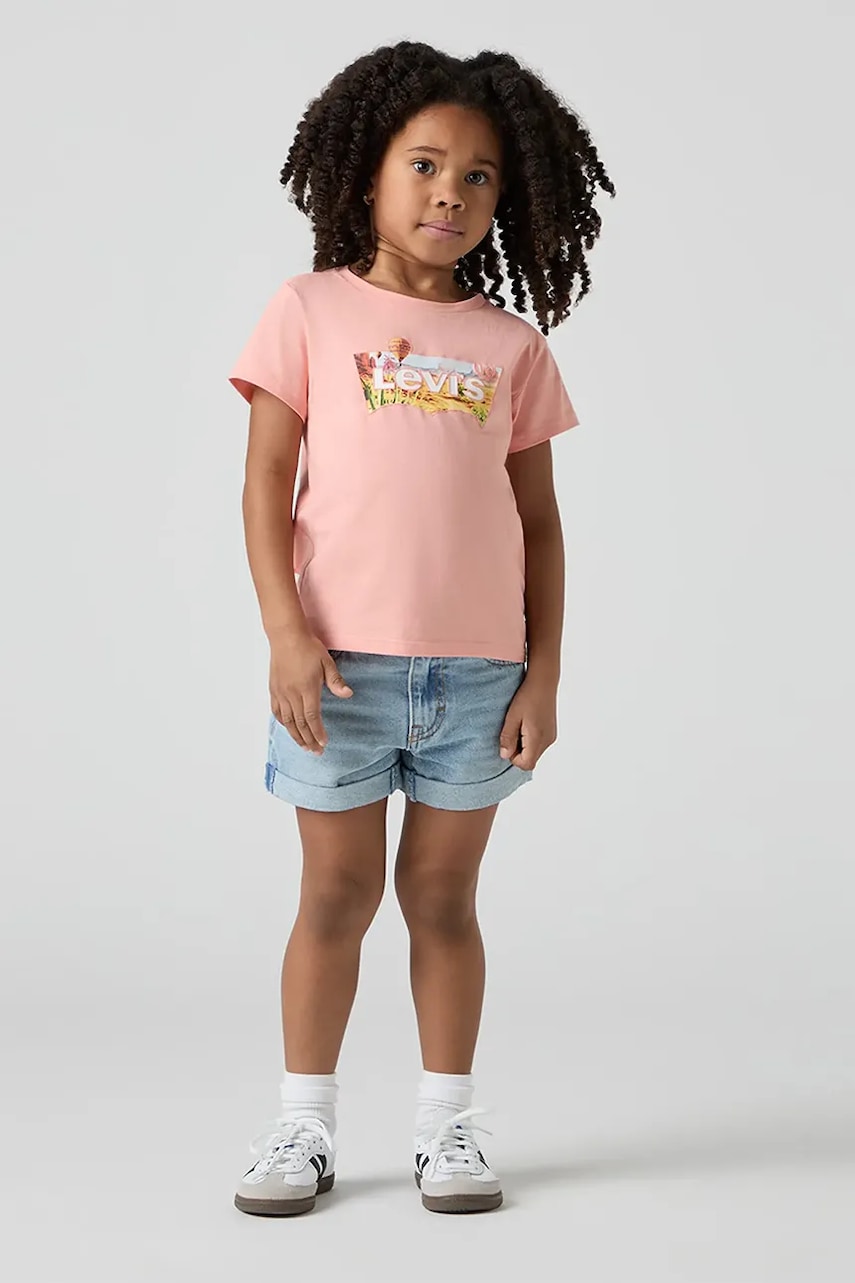 Levi's  Dětské riflové kraťasy  MINI MOM SHORT W EMBROIDER