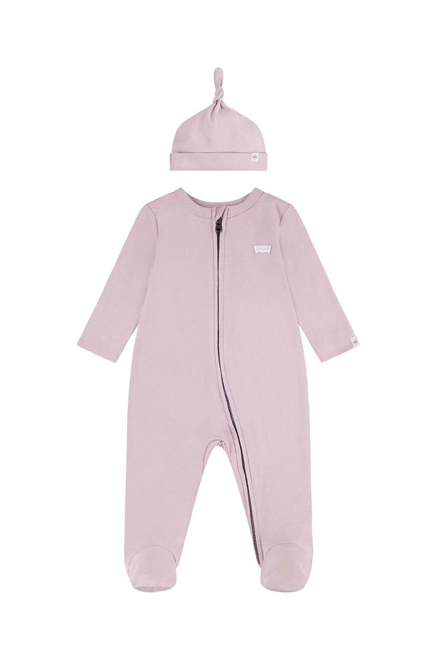 Levi's  Dětský bavlněný overal  LVN FOOTED COVERALL & HAT SET
