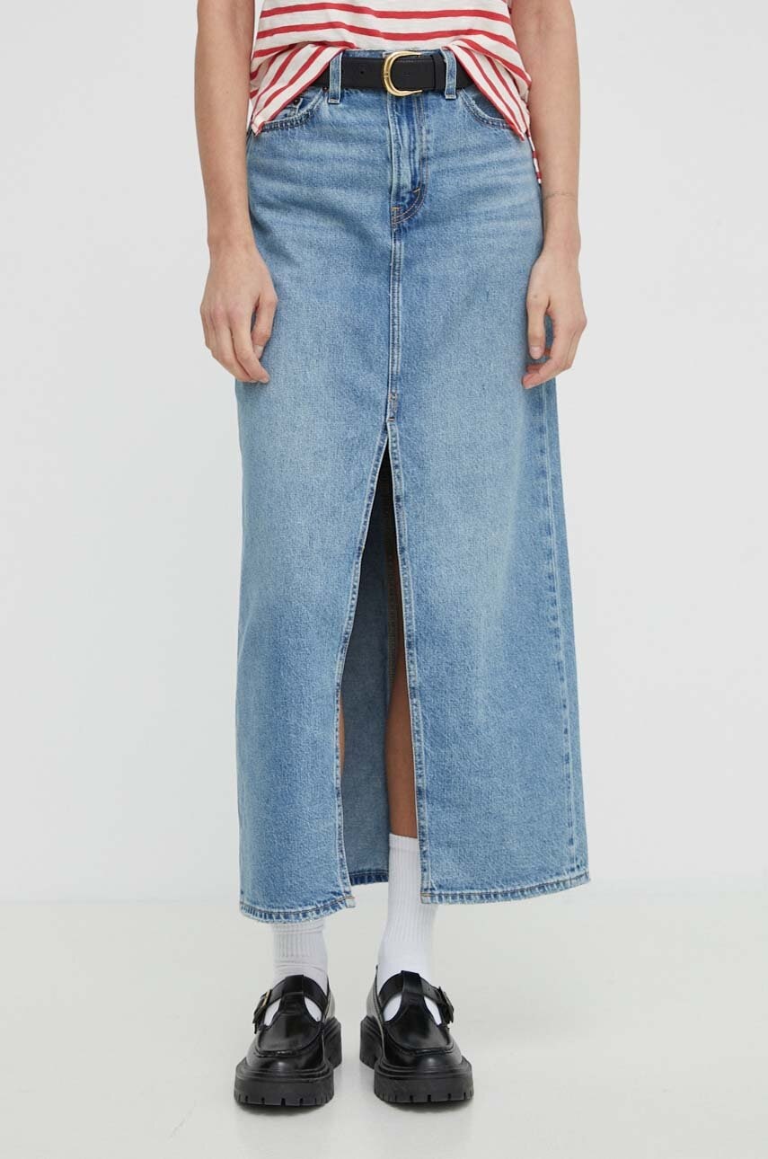 Levi's  sukně s rozparkem džínová ANKLE COLUMN