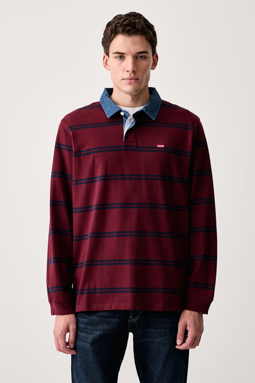 Levi's  tričko s dlouhým rukávem pánské bavlněné CLASSIC LS RUGBY