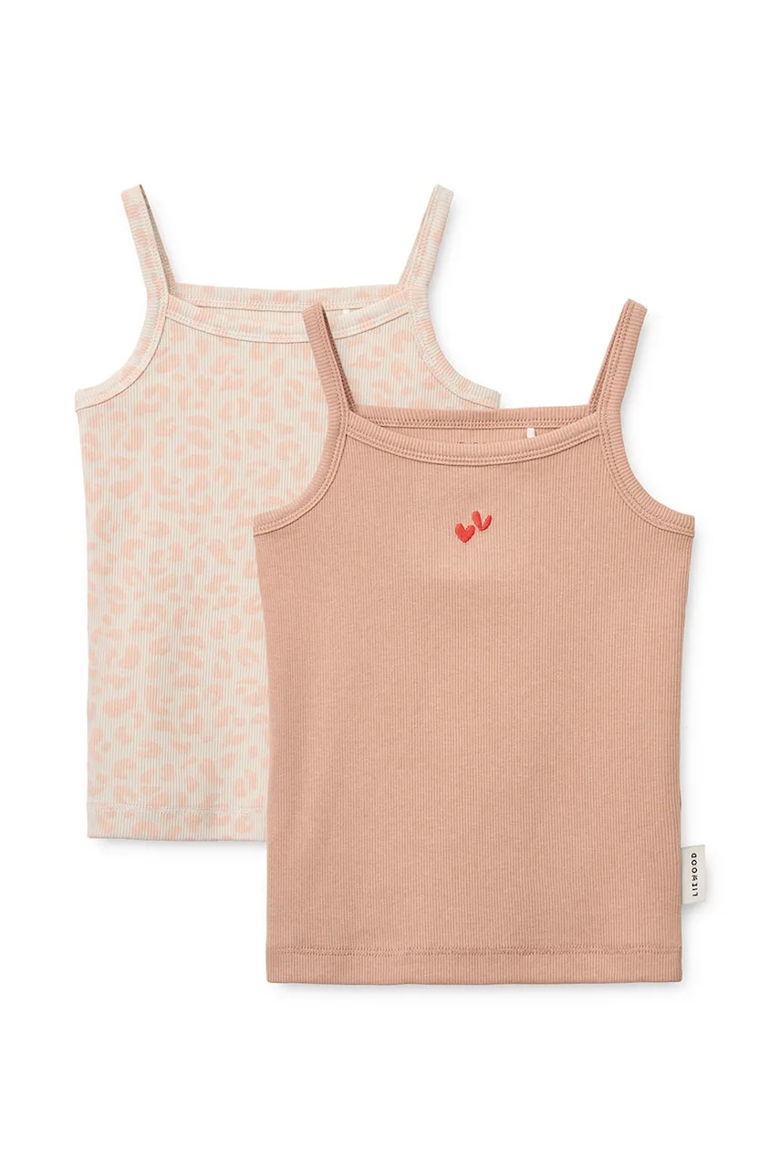 Liewood  tílko dětské bavlněné s elastanem Naomi Rib Singlet 2-pack