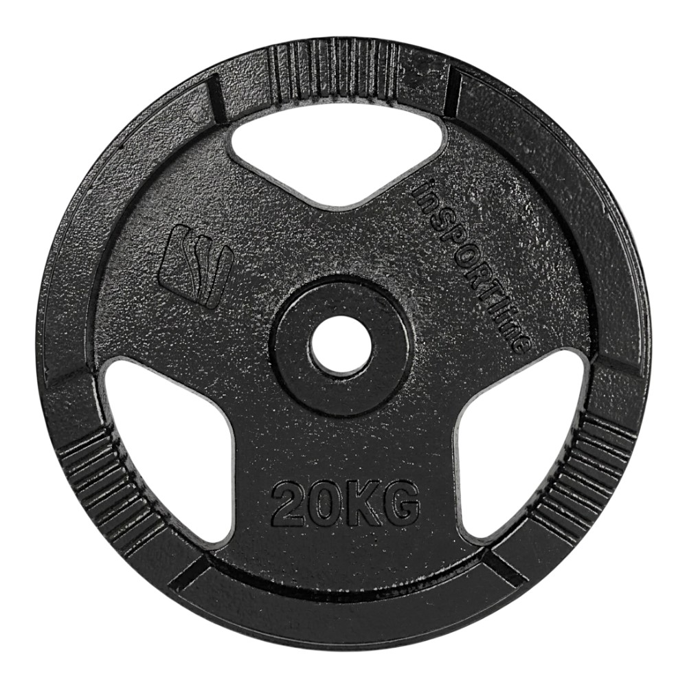 Litinový kotouč inSPORTline Hamerton Black 20 kg 30 mm