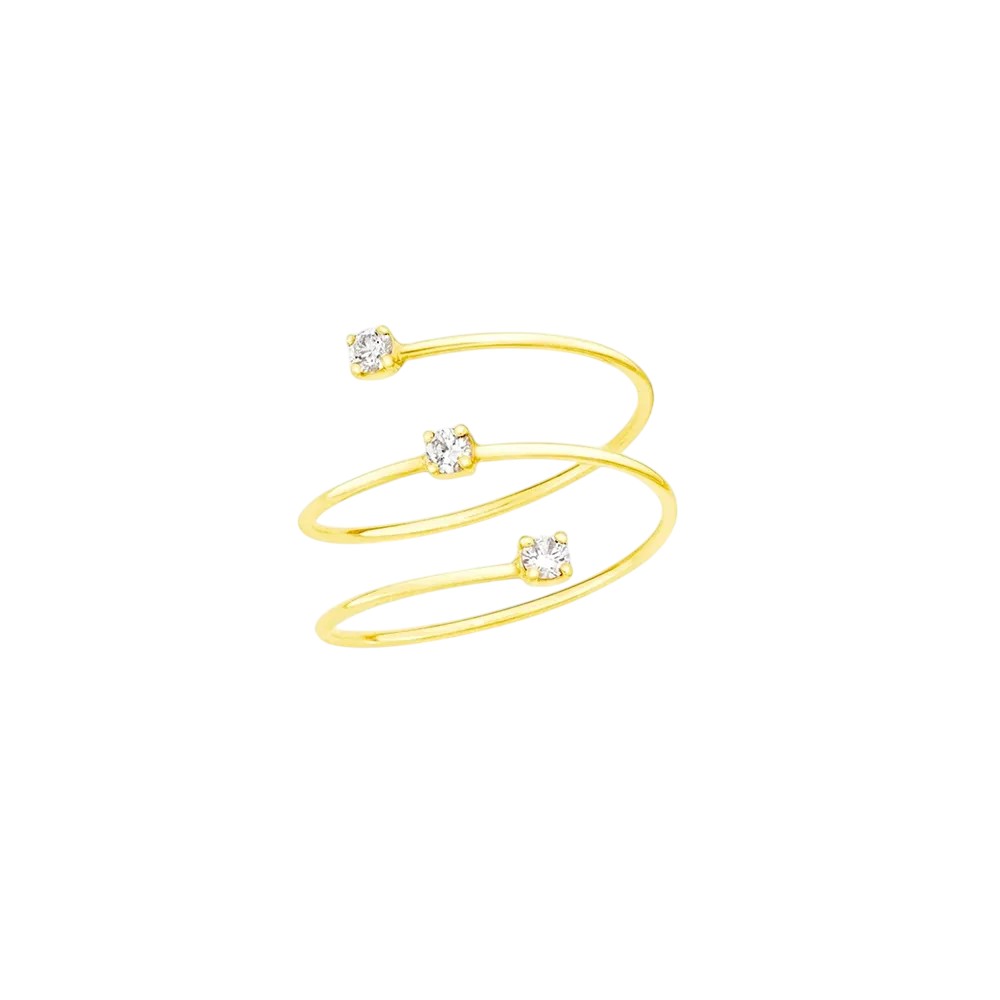 Liu Jo Designový pozlacený otevřený prsten se zirkony LJ2490M 58 mm