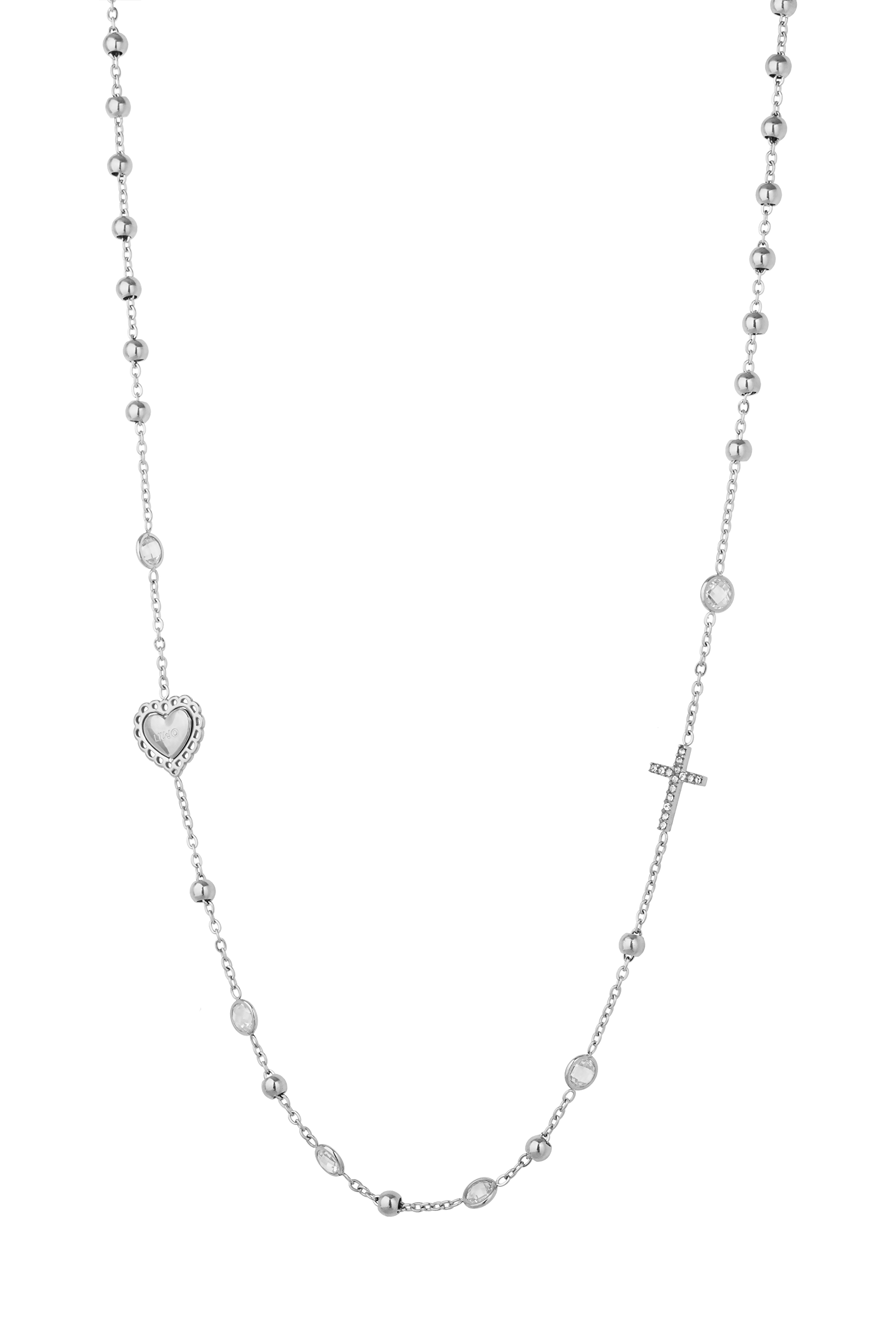 Liu Jo Nadčasový ocelový náhrdelník s krystaly LJ3206