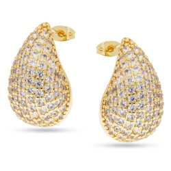 Liu Jo Pozlacené náušnice se zirkony Tear Drop Essential LJ2719