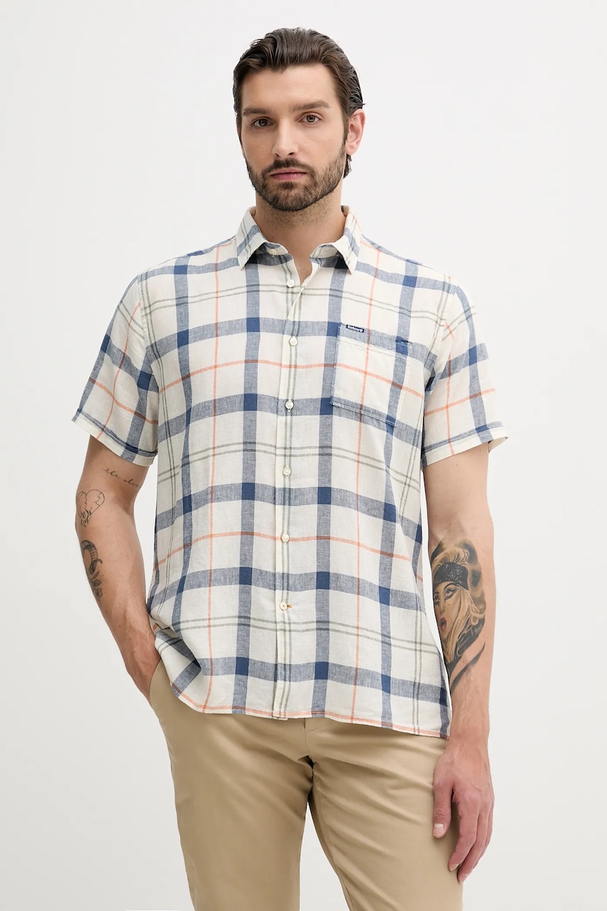 Lněná košile Barbour CROFT