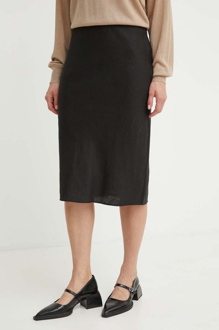 Lněná sukně Samsoe Samsoe SAAGNETA