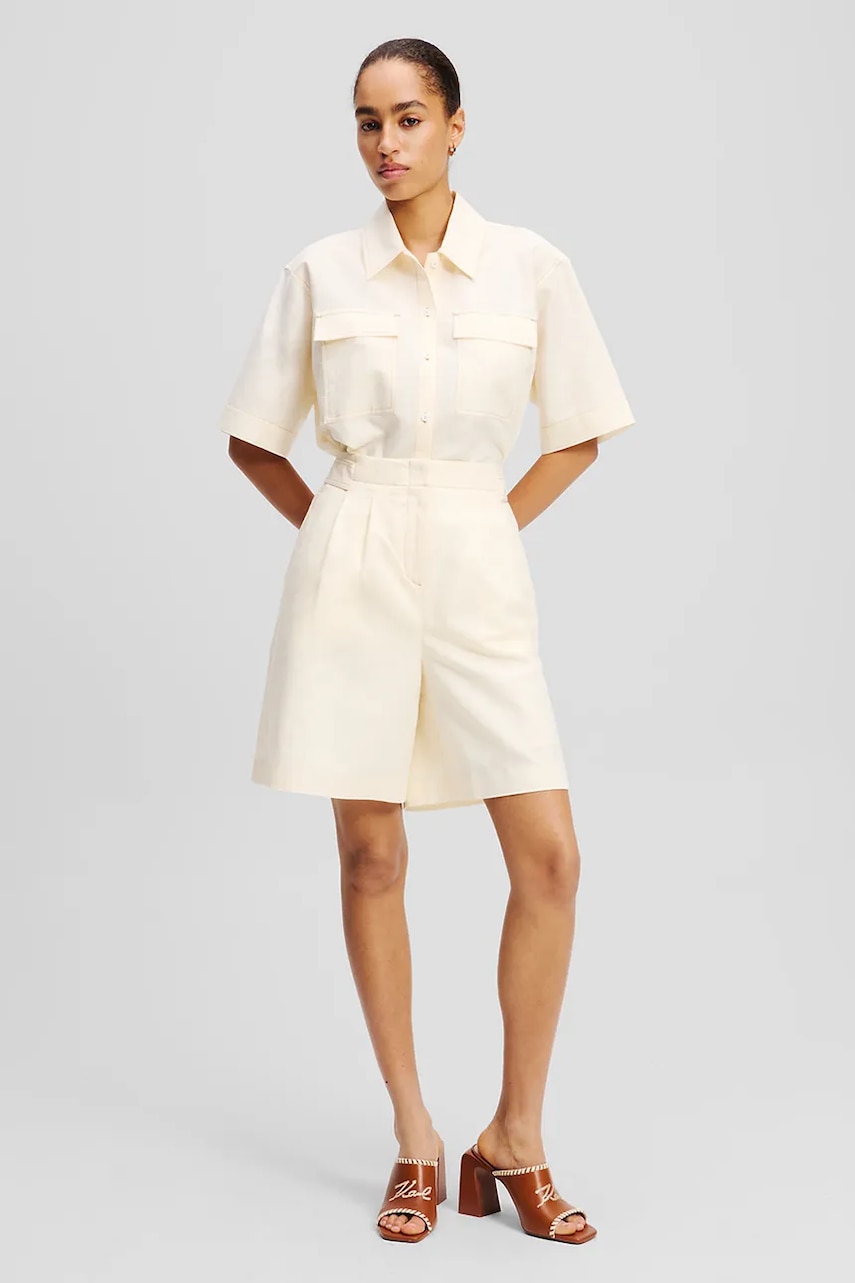 Lněné kraťasy Karl Lagerfeld