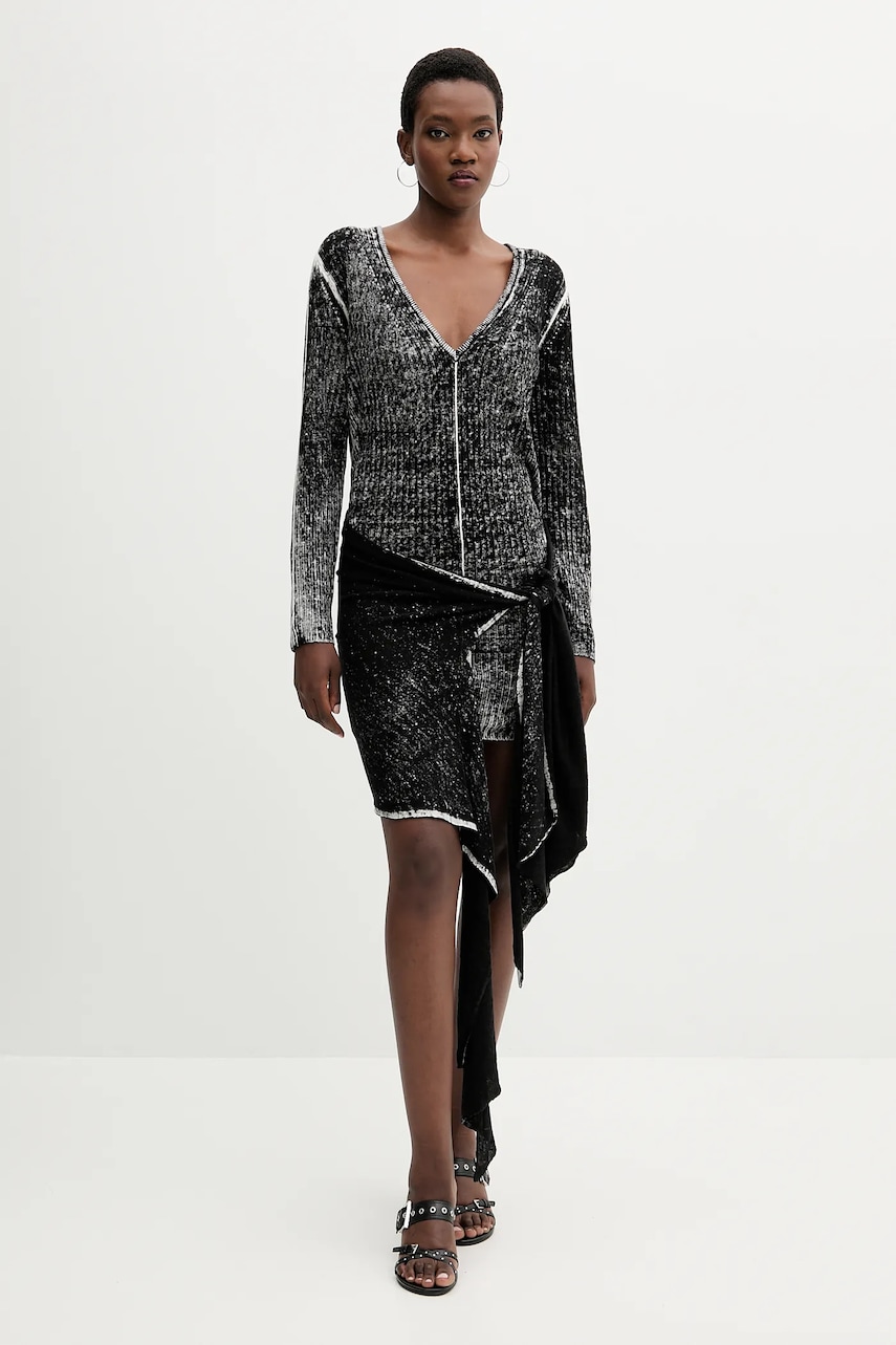 Lněné šaty Diesel M-EGANKNOT