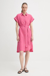 Lněné šaty Marc O'Polo růžová barva, mini, 504011221223