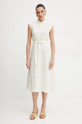 Lněné šaty Marella Emme by Marella béžová barva, midi, 2515221262200
