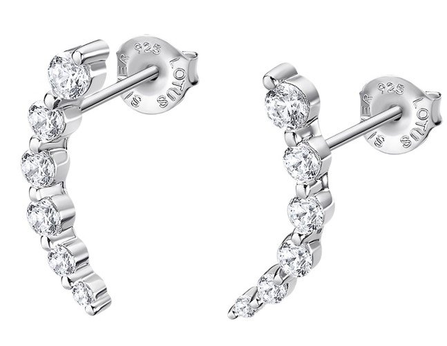 Lotus Silver Elegantní stříbrné náušnice se zirkony Earparty LP3389-4/1