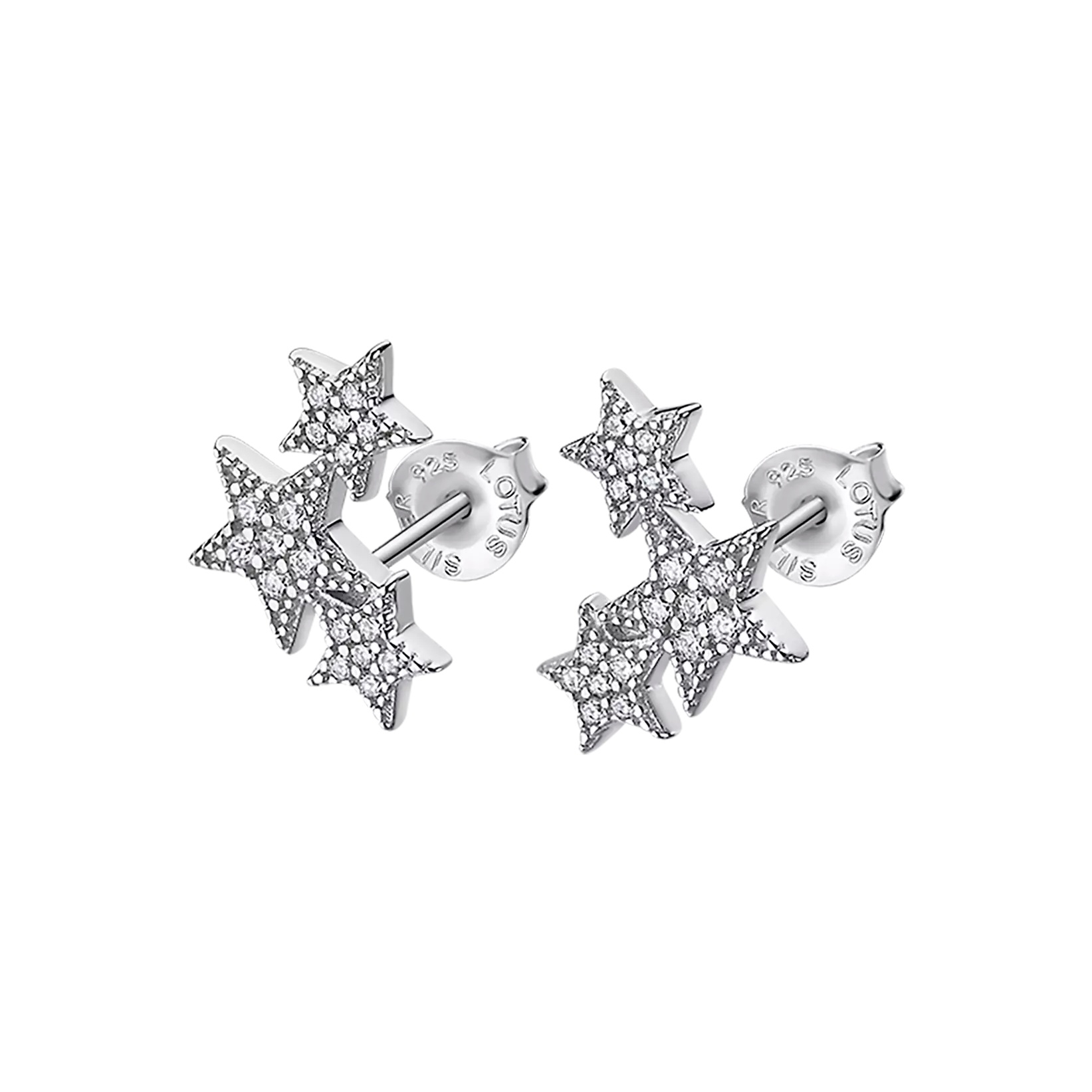 Lotus Silver Elegantní stříbrné náušnice se zirkony Hvězdičky LP3192-4/1