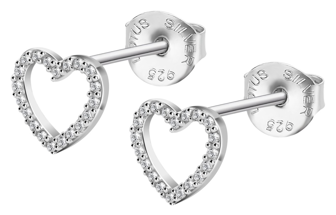 Lotus Silver Stříbrné náušnice pro ženy třpytivé srdce Moments LP3670-4/1