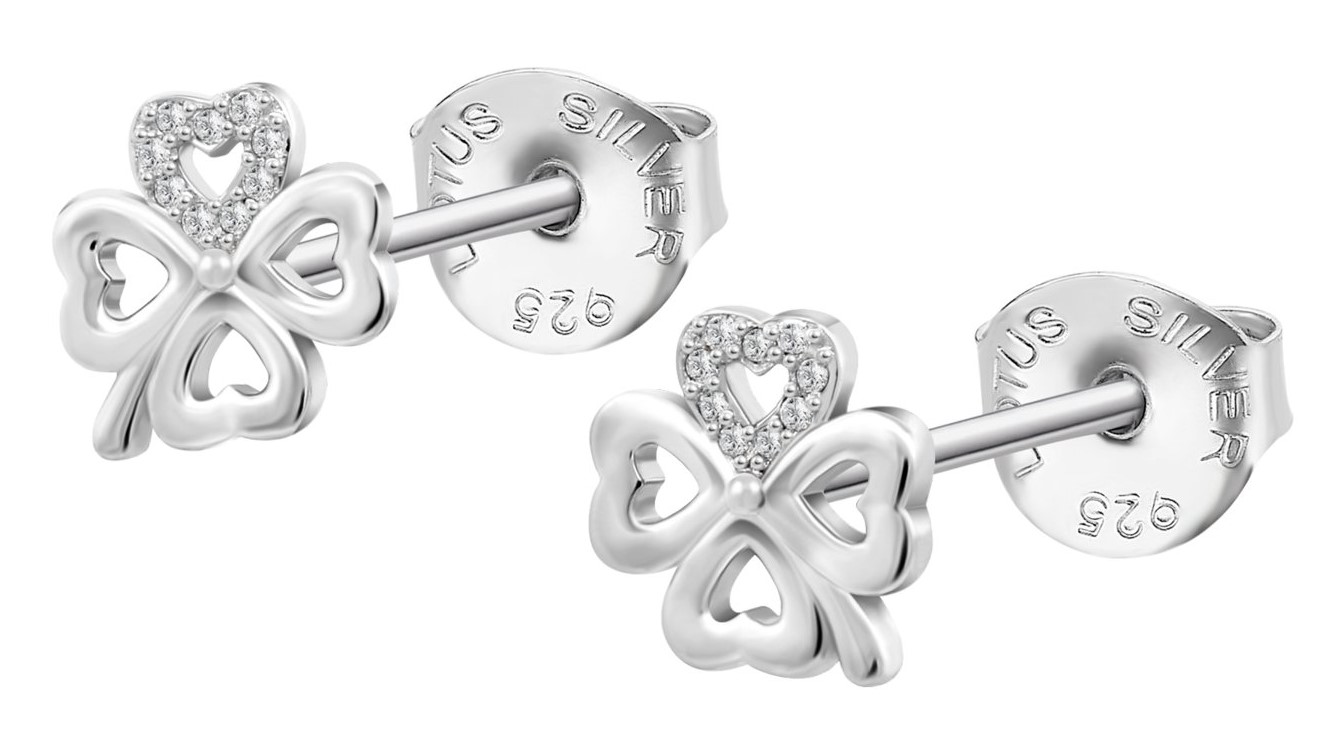 Lotus Silver Stříbrné náušnice třpytivé čtyřlístky Mystic LP3305-4/1