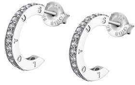 Lotus Silver Třpytivé stříbrné náušnice kruhy s čirými zirkony LP1885-4/1