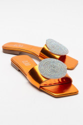 LuviShoes KLAP oranžové kamenné dámské pantofle