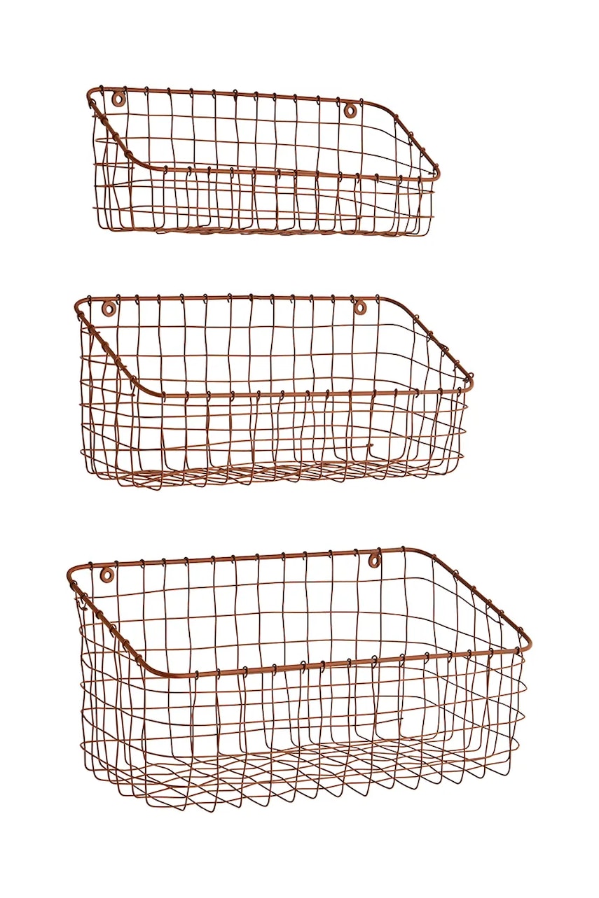 Madam Stoltz  Nástěnný úložný koš  3-pack
