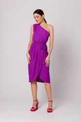 Makover Woman's One shoulder dress - lavender