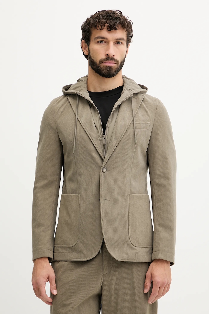 Manšestrová bunda BOSS P-Hanry-HD-WG-254F zelená barva, 50549394