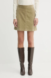 Manšestrová sukně Marc O'Polo zelená barva, mini, áčková, 5000007099