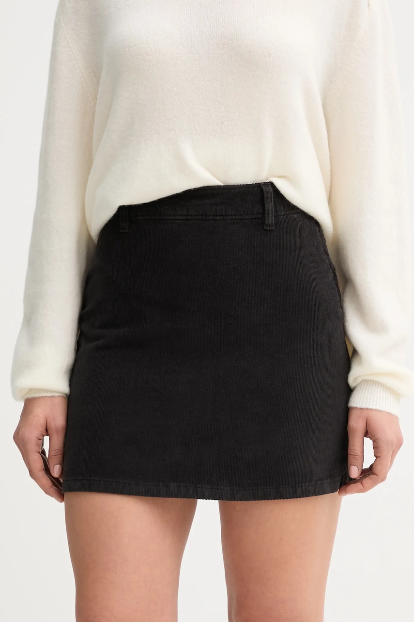 Manšestrová sukně United Colors of Benetton černá barva, mini, 41ULD005B
