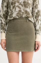 Manšestrová sukně United Colors of Benetton zelená barva, mini, 41ULD005B