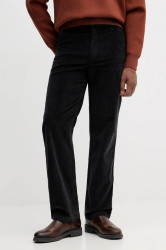 Manšestrové kalhoty Calvin Klein Jeans pánské, černá barva, LV04RD605G