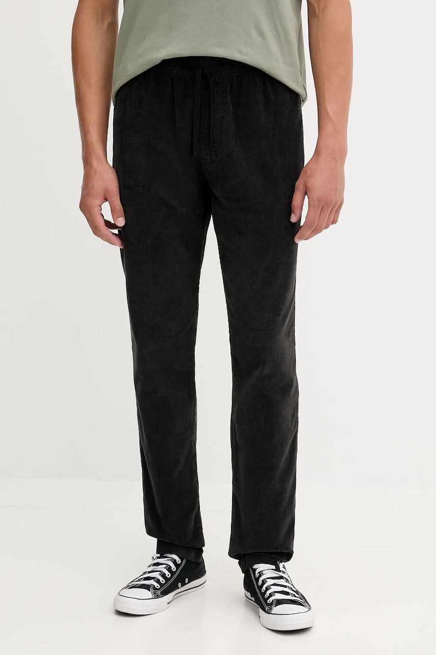 Manšestrové kalhoty Tommy Jeans pánské, černá barva, DM0DM21997