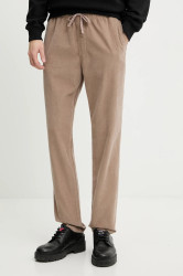 Manšestrové kalhoty Tommy Jeans pánské, hnědá barva, DM0DM21997