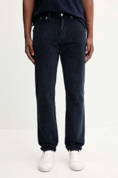 Manšestrové kalhoty Tommy Jeans pánské, tmavomodrá barva, DM0DM22242