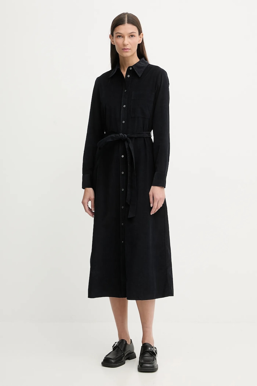 Manšestrové šaty Marc O'Polo tmavomodrá barva, midi, 600088221015