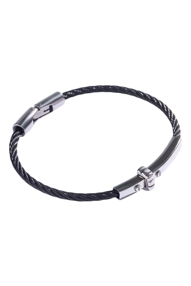 Marc Malone Černý ocelový náramek pro muže MCGB5001BS