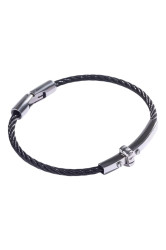 Marc Malone Černý ocelový náramek pro muže MCGB5001BS