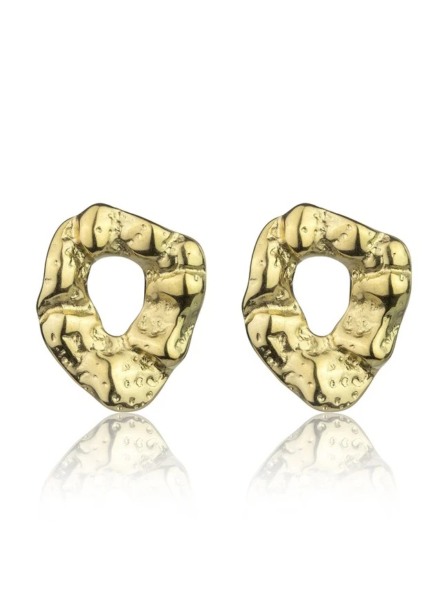 Marc Malone Designové pozlacené náušnice Haisley Gold Earrings MCE24014G