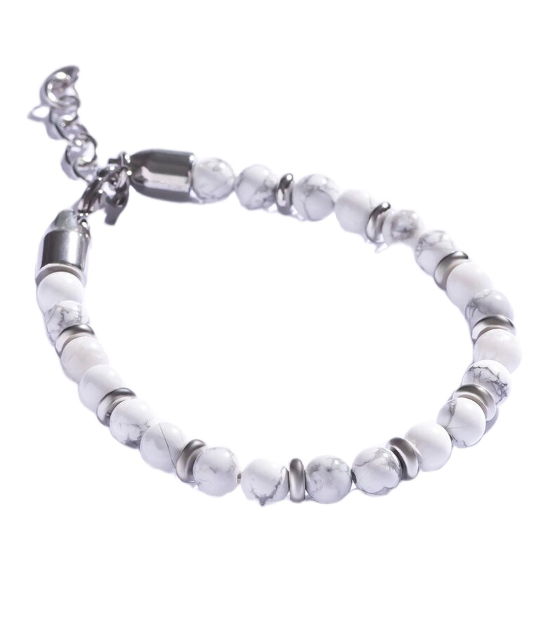 Marc Malone Pánský korálkový náramek s howlitem MCGB5006