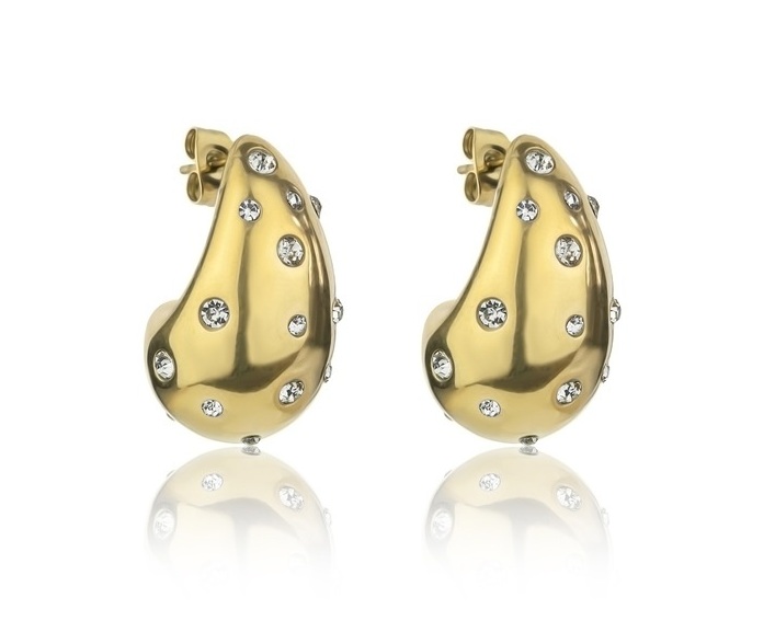 Marc Malone Pozlacené náušnice Tear Drop Adley Gold Earrings MCE24045G